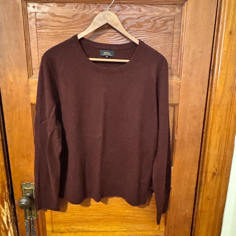 Quince maroon cashmere Crewneck Sweater